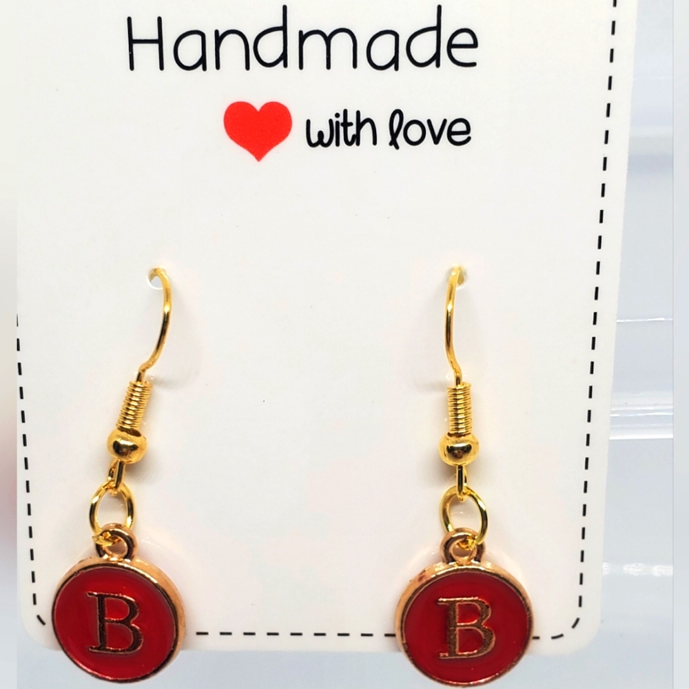 7/$10 B Initial Earrings, New